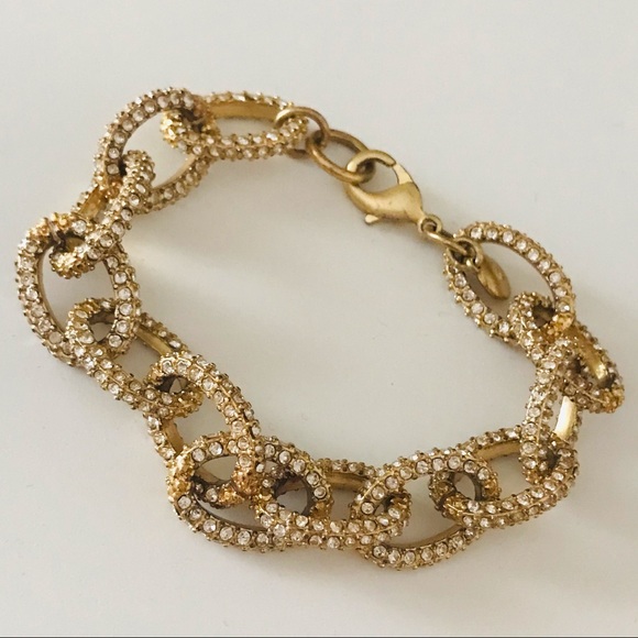 J CREW | Pavé Encrusted Gold Links - Picture 2 of 11